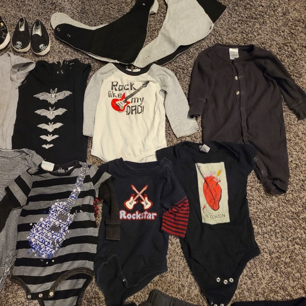 Baby black goth alternative clothing bundle